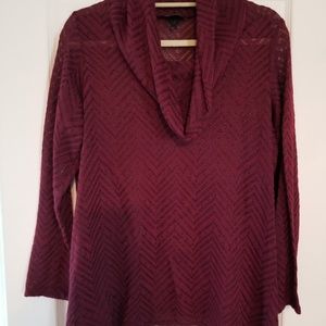 Sheer cowelneck tunic